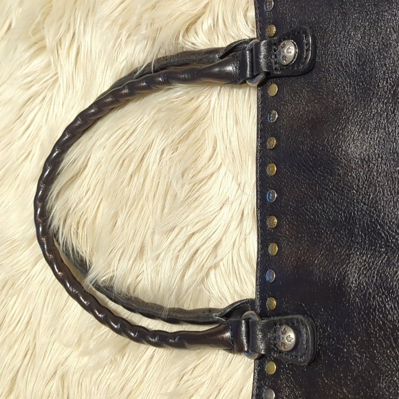 Black leather Patricia Nash Zancona tote bag purse - Picture 9 of 15